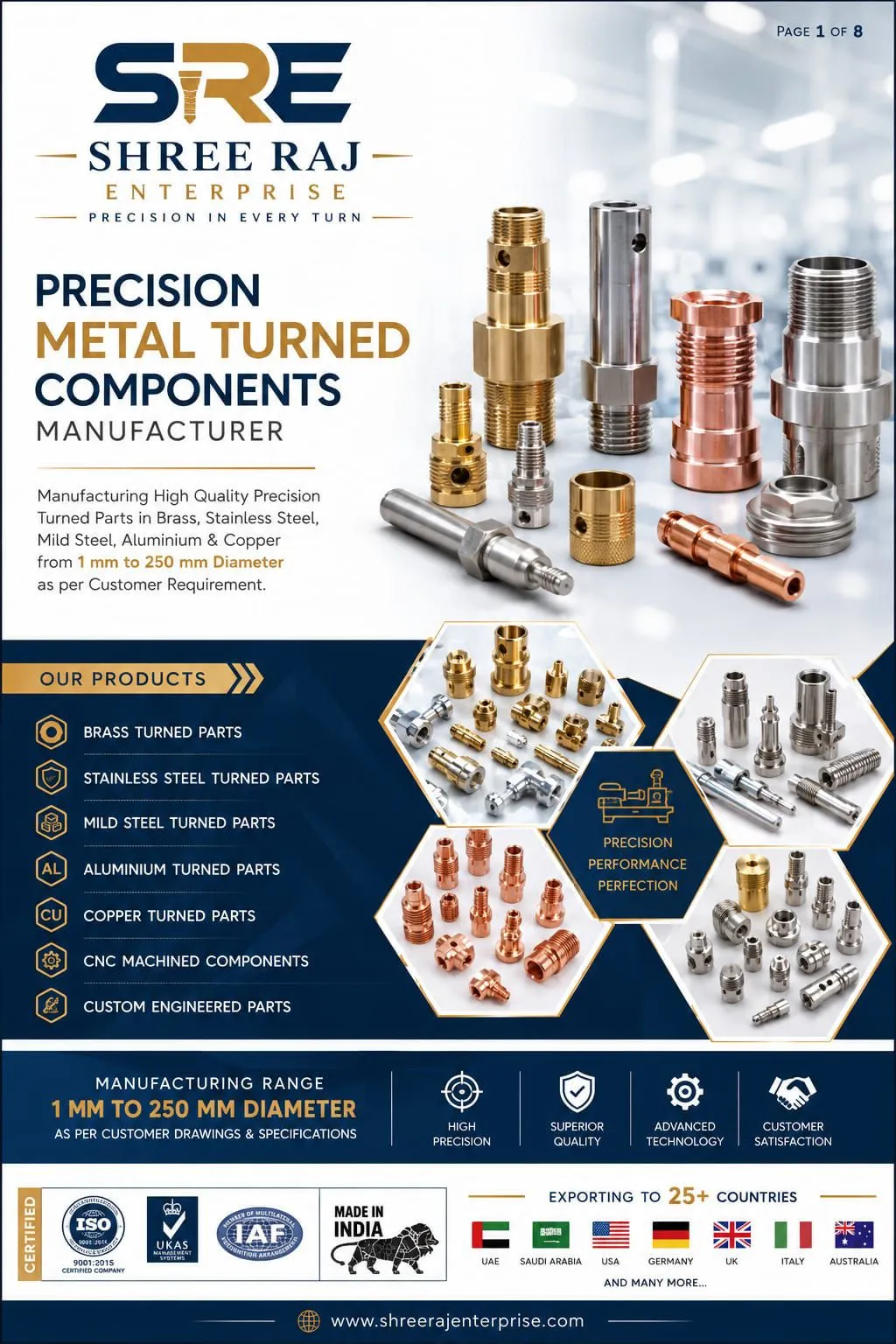 Precision Metal Turned Components Manufacturer Brochure
